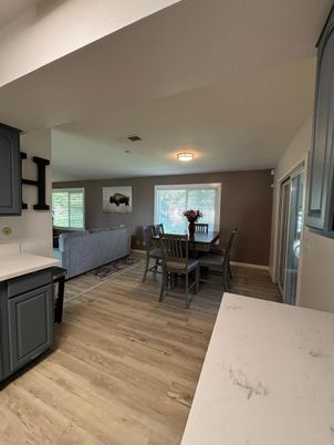 Dining room, Interior, Wood Texture Flooring