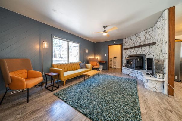 Fireplace, Interior, Living room, Marble Walls, Wood Texture Flooring