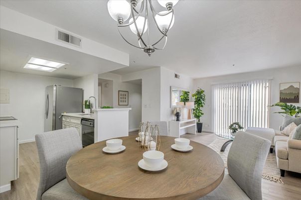 Chandelier, Dining room, Interior, Kitchen, Living room, Wood Texture Flooring