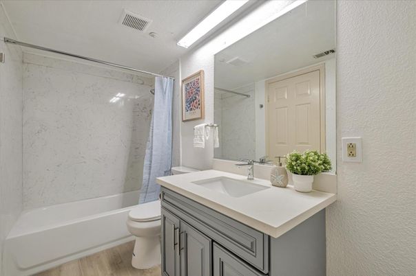 Bathroom, Interior, Marble Walls, Wood Texture Flooring