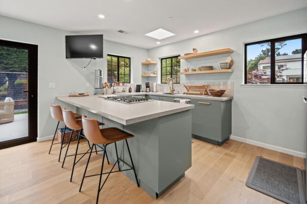 Interior, Kitchen, Recessed Lighting, Wood Texture Flooring