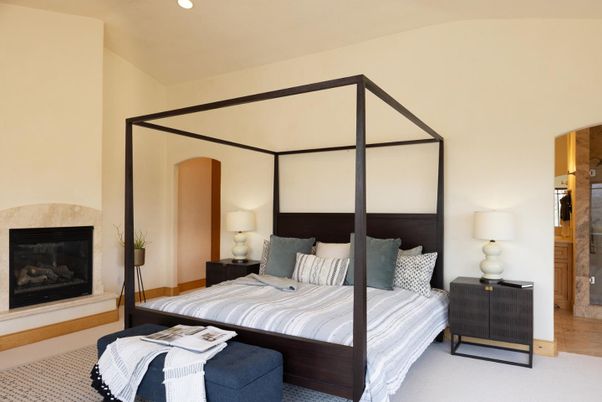 Bedroom, Fireplace, Interior