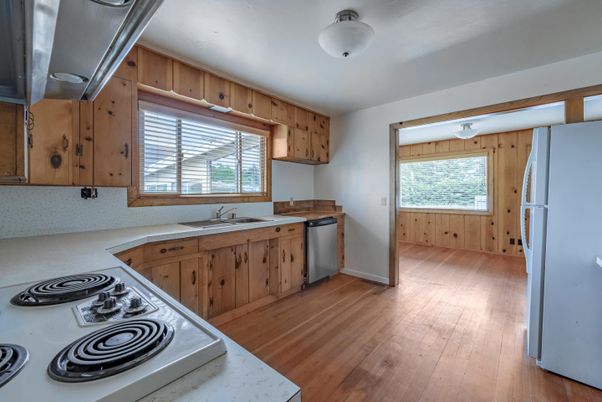 Interior, Kitchen, Wood Texture Flooring, Wooden Walls