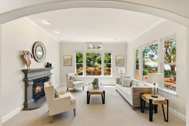 Fireplace, Interior, Living room, Recessed Lighting