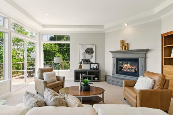 Fireplace, Interior, Living room, Recessed Lighting
