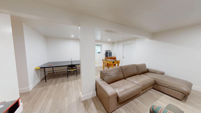 Game Room, Interior, Recessed Lighting, Wood Texture Flooring