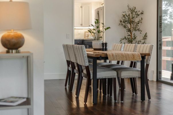 Dining room, Interior, Wood Texture Flooring