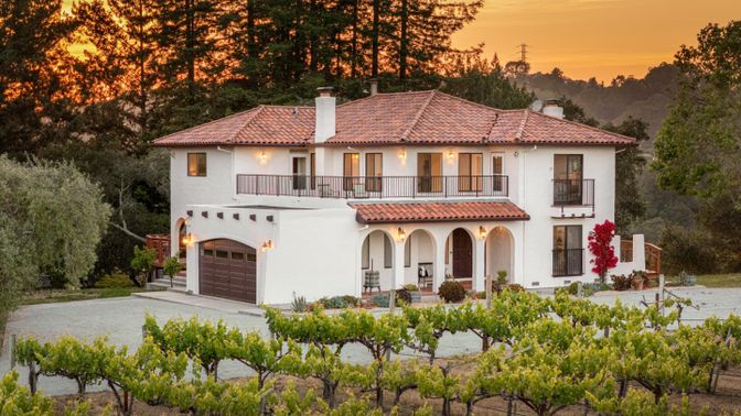 Attached, Backyard, Exterior, Facade, Mediterranean