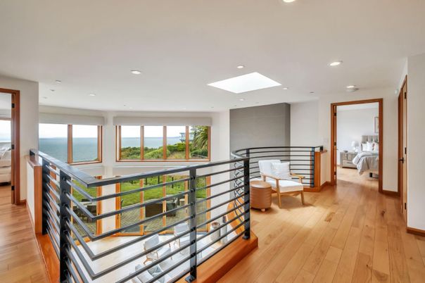 Bedroom, Interior, Recessed Lighting, Water, Wood Texture Flooring