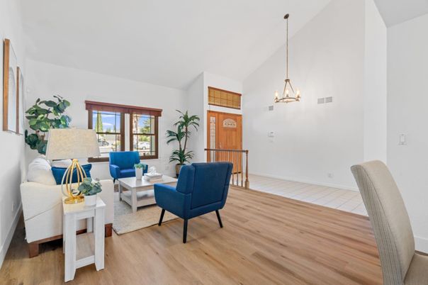 Chandelier, Interior, Living room, Pendant Lights, Wood Texture Flooring