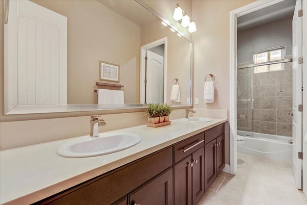 Bathroom, Dual Sink Vanities, Glass Shower, Interior