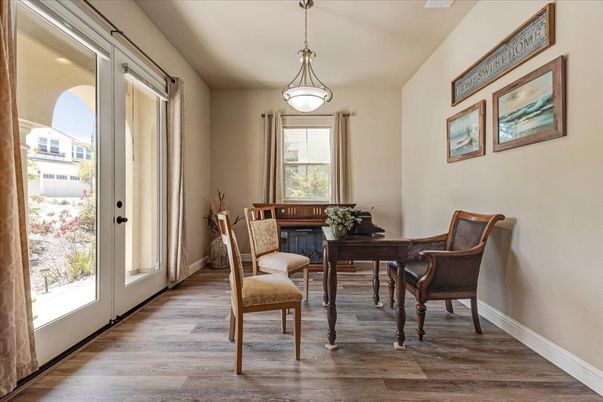 Home Office, Interior, Pendant Lights, Wood Texture Flooring