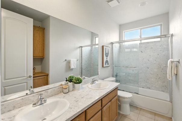 Bathroom, Dual Sink Vanities, Glass Shower, Interior
