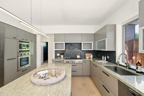 Interior, Kitchen, Pendant Lights, Wood Texture Flooring