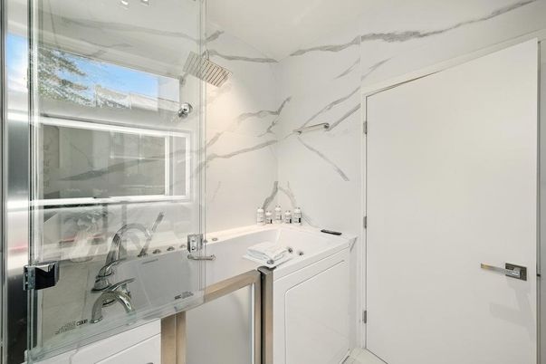 Bathroom, Glass Shower, Interior, Marble Walls