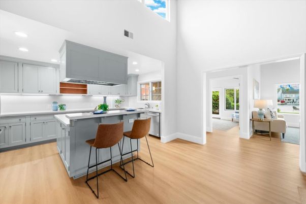 Interior, Kitchen, Recessed Lighting, Wood Texture Flooring