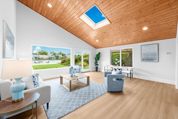 Interior, Living room, Recessed Lighting, Wooden Ceilings, Wood Texture Flooring