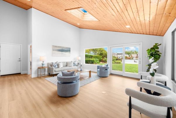 Interior, Living room, Recessed Lighting, Wooden Ceilings, Wood Texture Flooring