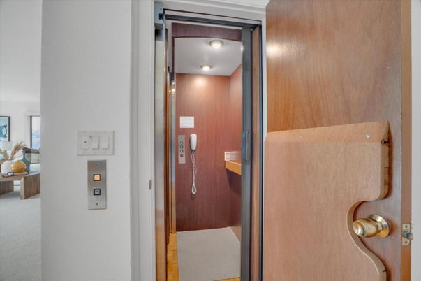 Elevator, Interior, Wooden Walls