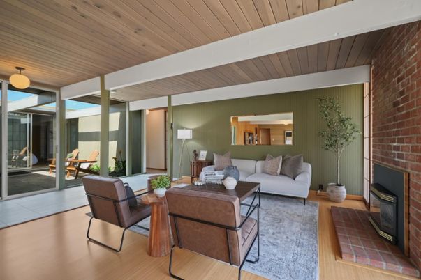 Fireplace, Interior, Living room, Stone Walls, Wooden Ceilings, Wood Texture Flooring