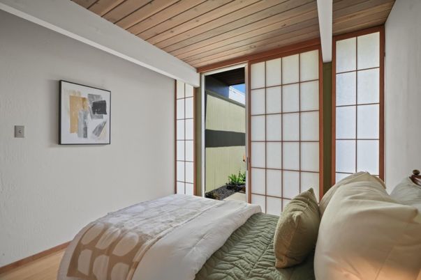 Bedroom, Interior, Wooden Ceilings, Wood Texture Flooring