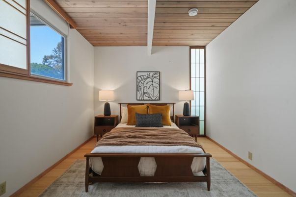 Bedroom, Interior, Wooden Ceilings, Wood Texture Flooring