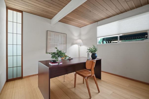Home Office, Interior, Wooden Ceilings, Wood Texture Flooring