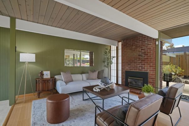 Fireplace, Interior, Living room, Stone Walls, Wood Texture Flooring