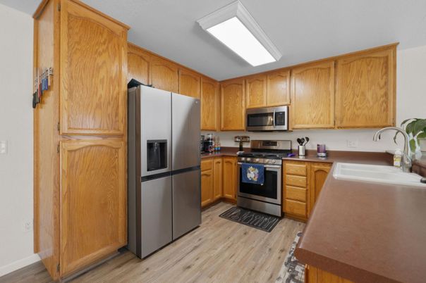 Interior, Kitchen, Wood Texture Flooring
