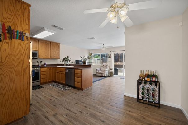 Interior, Kitchen, Wood Texture Flooring