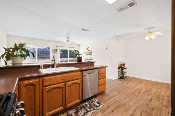 Interior, Kitchen, Wood Texture Flooring