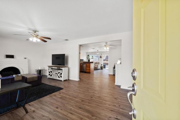 Fireplace, Interior, Wood Texture Flooring