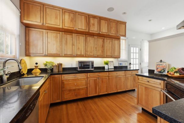 Interior, Kitchen, Recessed Lighting, Wood Texture Flooring