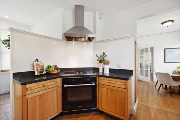 Dining room, Interior, Kitchen, Recessed Lighting, Wood Texture Flooring