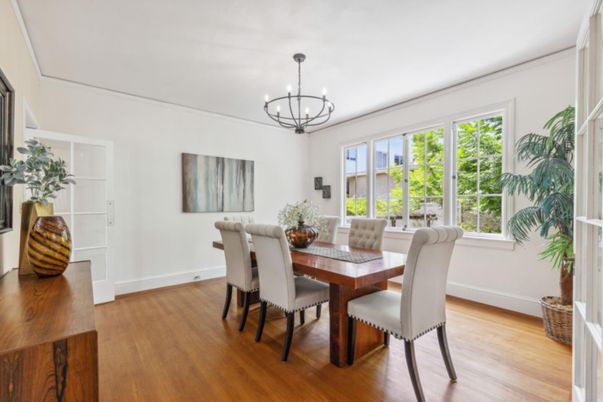 Chandelier, Dining room, Interior, Wood Texture Flooring