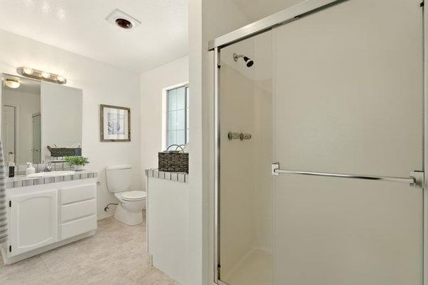 Bathroom, Glass Shower, Interior, Tile Countertops