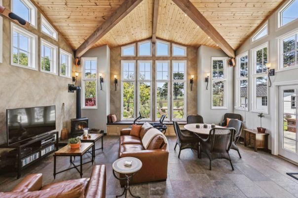 Dining room, Fireplace, Interior, Living room, Wooden Beams, Wooden Ceilings