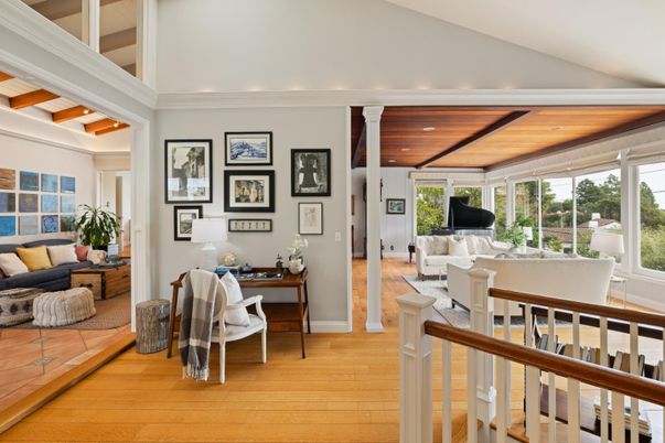 Interior, Living room, Recessed Lighting, Wooden Ceilings, Wood Texture Flooring