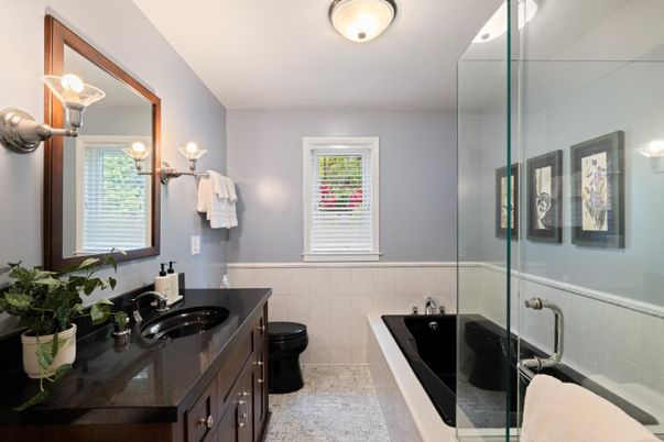 Bathroom, Dual Sink Vanities, Glass Shower, Interior