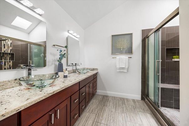 Bathroom, Dual Sink Vanities, Glass Shower, Interior
