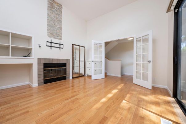 Empty room, Fireplace, Interior, Wood Texture Flooring