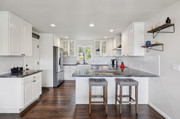 Interior, Kitchen, Recessed Lighting, Wood Texture Flooring