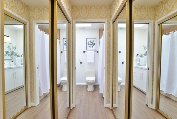 Bathroom, Interior, Wood Texture Flooring