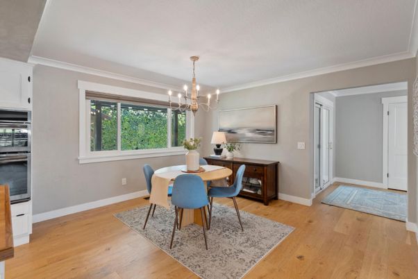 Chandelier, Dining room, Interior, Wood Texture Flooring