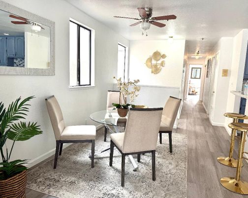 Dining room, Interior, Wood Texture Flooring