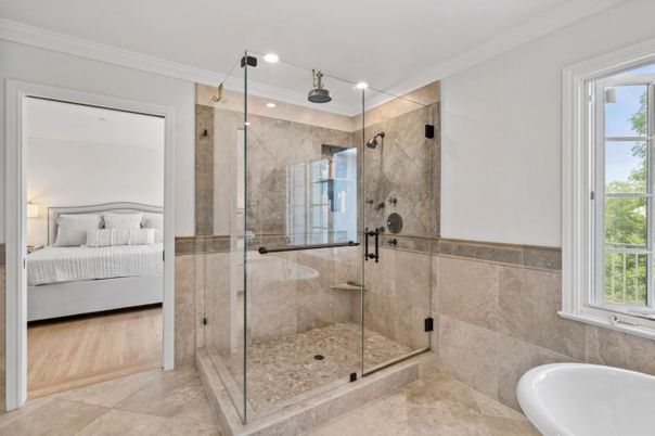 Bathroom, Bedroom, Glass Shower, Interior, Recessed Lighting