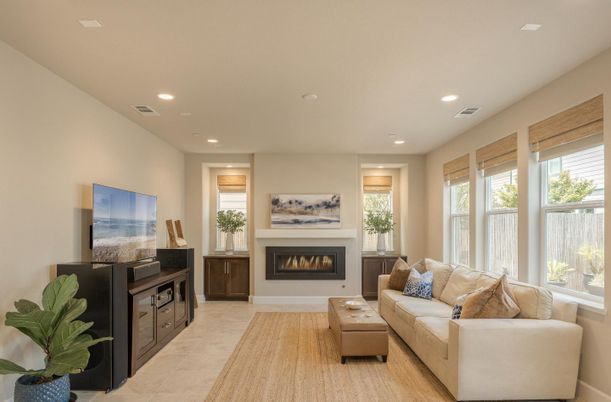 Fireplace, Interior, Living room, Recessed Lighting