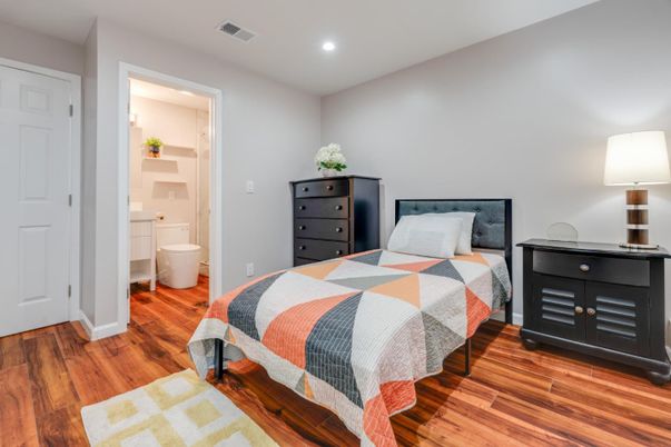 Bathroom, Bedroom, Interior, Recessed Lighting, Wood Texture Flooring