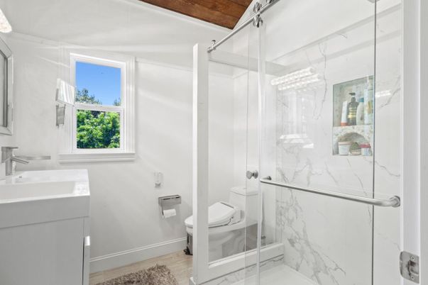 Bathroom, Glass Shower, Interior, Marble, Marble Walls