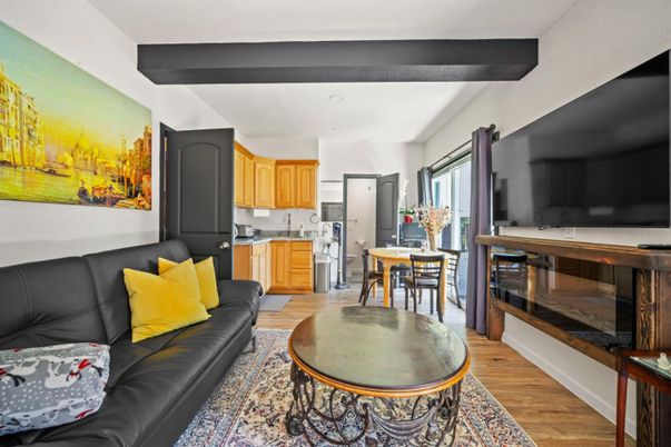 Dining room, Interior, Kitchen, Living room, Recessed Lighting, Wooden Beams, Wood Texture Flooring